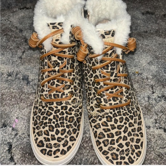 Sperry Shoes - Sperry Leopard Print Fur-Lined Sneakers